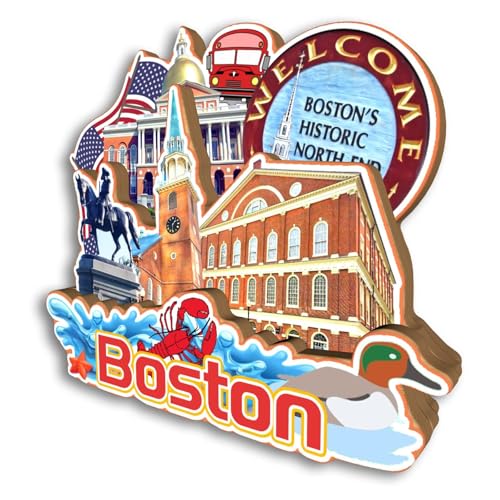 Imán decorativo redondo Boston 3-4 pulgadas miniatura 2