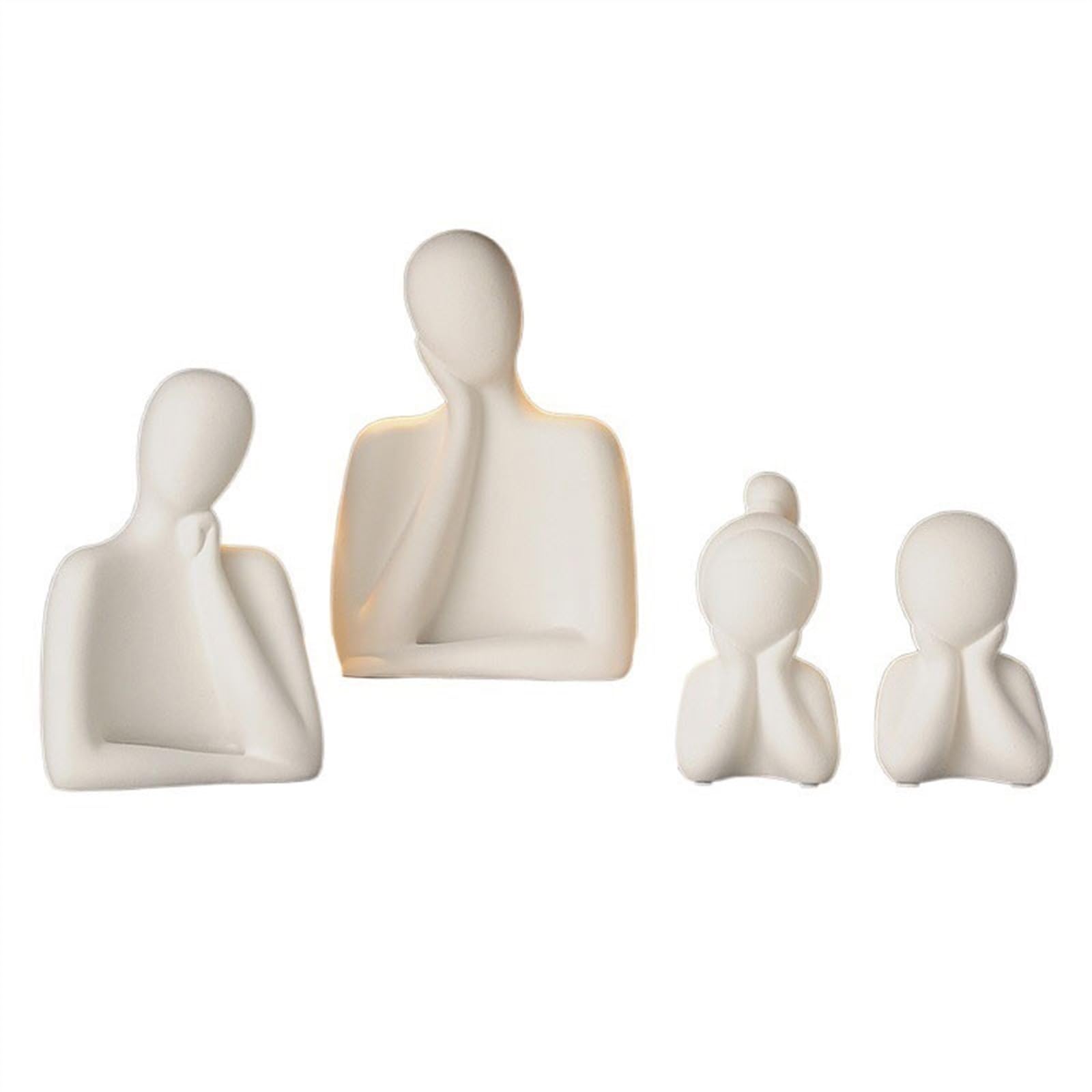 Decorative Sculpture Modern Simple Family of Four Ceramic Ornaments Living Room Wine Cooler TV Cabinet Entrance Desktop Home Decorations Statue