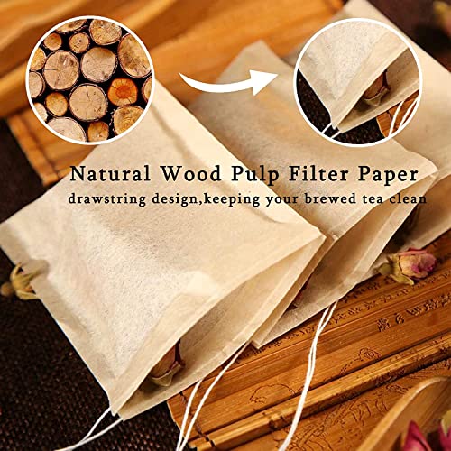 400 Pcs Disposable Tea Filter Bags For Loose Tea,Empty Tea Bags For Loose Tea,Compost Tea Bag,With 100% Natural Unbleached Paper(3 Different Sizes, Send Tea Spoon) #TOP3