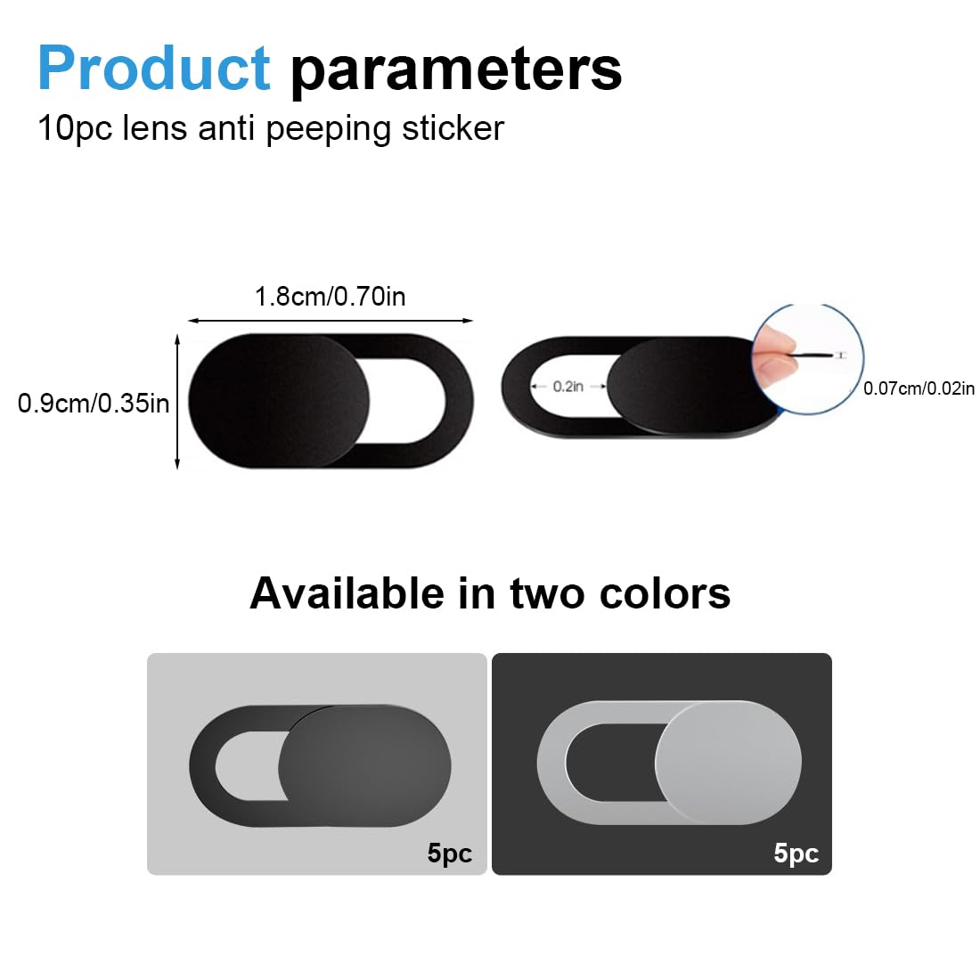 XPEX 10 Pezzi Copri Webcam, Cover Fotocamera Ultra Sottile per Laptop PC Smartphone Protezione Privacy