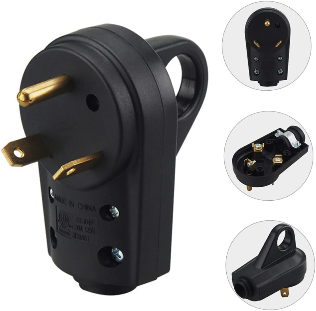 GLEAVI 3pcs Rv Male Prong Electrical Adapter Easy Unplug Design for Trailers and Campers Material for Connectivity
