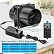 GDSTIME 120mm Rohrventilator 230V Abluftventilator 120x120 Regelbar Rohrlüfter 3000U/MIN Kanalventilator mit DC 4V -12V Geschwindigkeit Kontrolle für 3D-Laser Growzelt Garage Gewächshaus