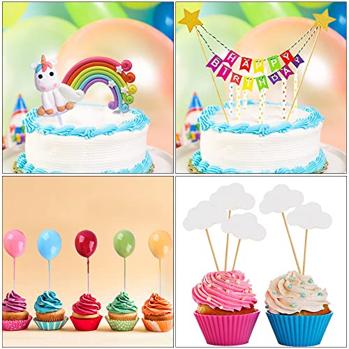 Xihuimay 16Pcs Cake Topper Birthday Set Happy Birthday Banner Topper Handmade Cupcake Topper Including Colorful Rainbow Clouds Balloon Stars Picks For Boys Girls Birthday Party Decoration #TOP1
