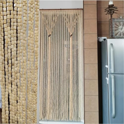 Cuentas de madera para puerta y cortinas de cuerda divisorias de ambientes para el hogar 2