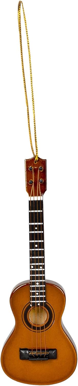 Broadway Gift Ukulele Music Instrument Replica Christmas Ornament,Brown,Size 5 inch