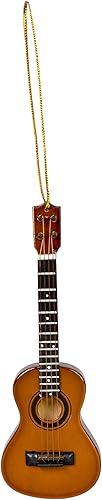 Broadway Gift Ukelele Music Instrument Réplica Adorno de Navidad, Marrón, Tamaño 5 pulgadas