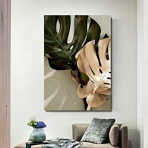 Affiche plante feuille impression sur toile 70x100 cm sans cadre pour salon