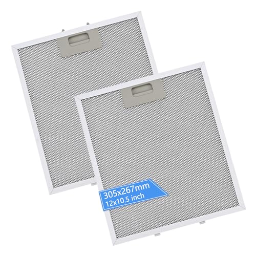 2 Stück Dunstabzugshaube Filter Metall, 305x267x9mm Fettfilter Dunstabzugshaube,5-lagiger Universal Abzugshaube Filter aus Aluminium, Passend für viele Marken