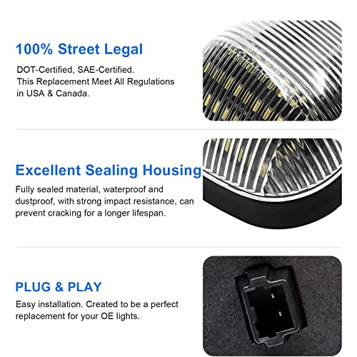 Shinefit 5Pcs Led Cab Roof Marker Lights Replacement For 1999-2016 F150 F250 F350 F450 F550 Super Duty Pickup, White Top Roof Running Marker Clearance Light #TOP4