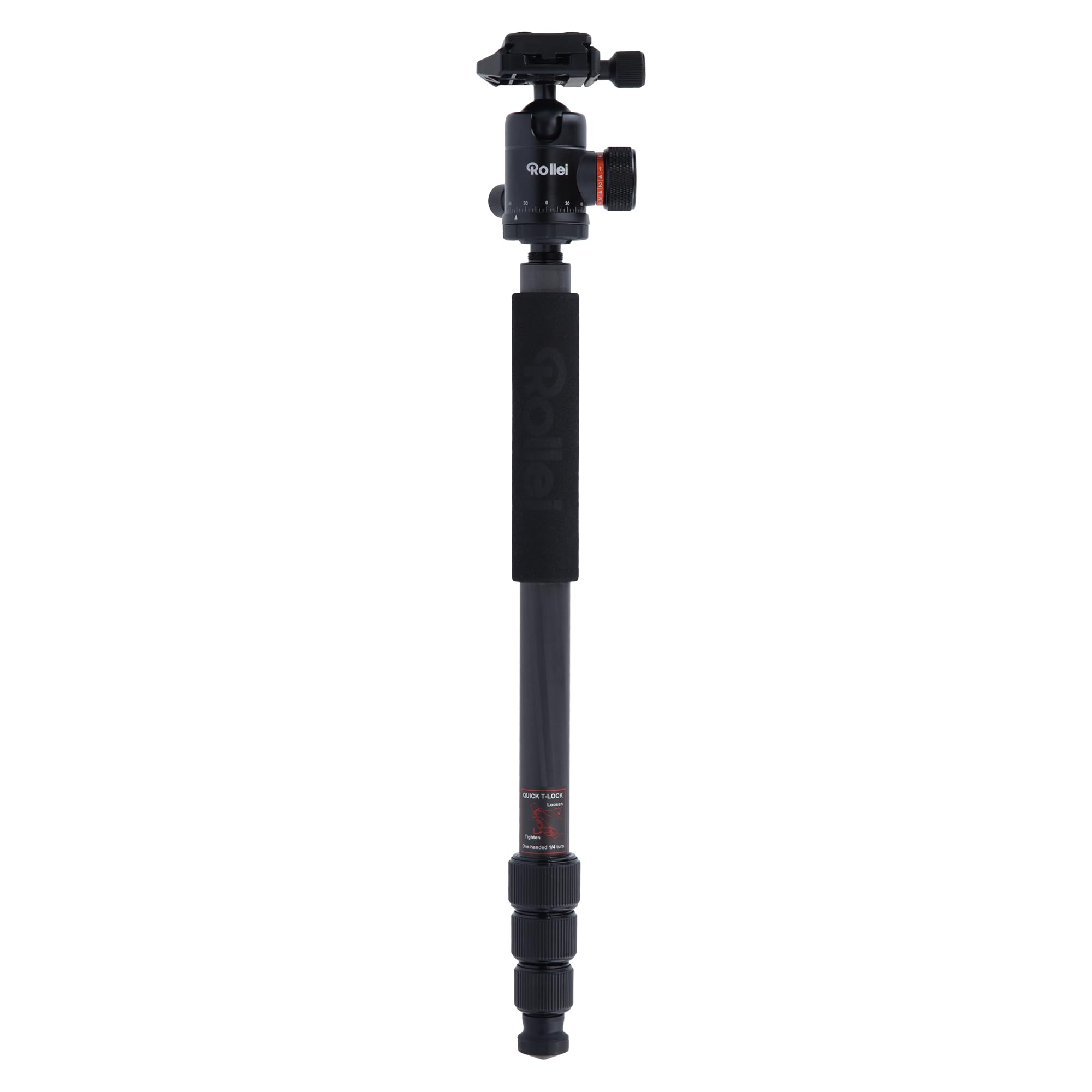 Rollei Statyw węglowy C6i, kompatybilny z Arca Swiss - konwertowalny na monopod - w zestawie panoramiczna głowica kulowa i kolumna centralna redating do makrofotografii - czarny