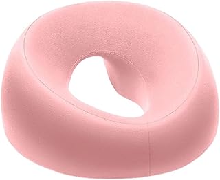 顔枕 マッサージ枕 ドーナツ枕 フェイスマット 整体枕 エステマクラ 寝枕 首枕 クッション ネックピロー うつぶせ うつ伏せ 顔 額 首 マクラ 枕 マッサージ 整体 特殊形状枕 枕 低反発フェイスクッション 寝枕 首枕 クッション ネックピロー 男女兼用 (ピンク)