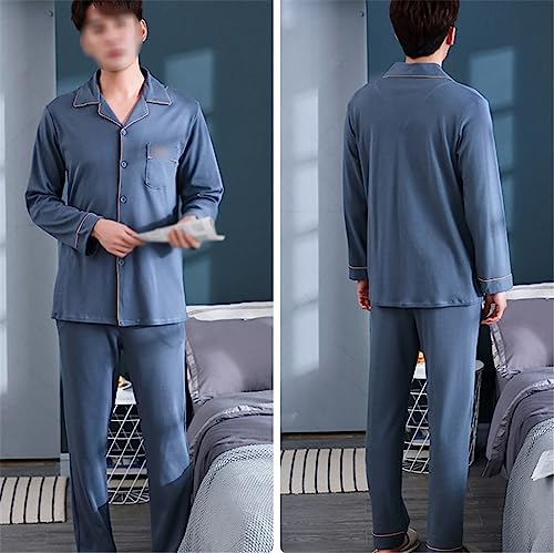 Pajamas Men's Spring and Autumn Models Long-sleeved Loungewear in Thick Models Suit2