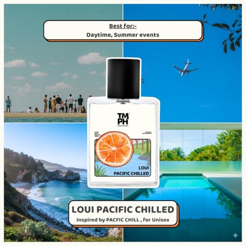 Image of TMPerfumehouse Loui Pacific Chilled for Men & Women | Floral, Powdery & Long Lasting Perfume Spray | Rose, Soft-spicy & Amber Fragrance | Luxury Gift for Him & Her | TMPH | 50ml
