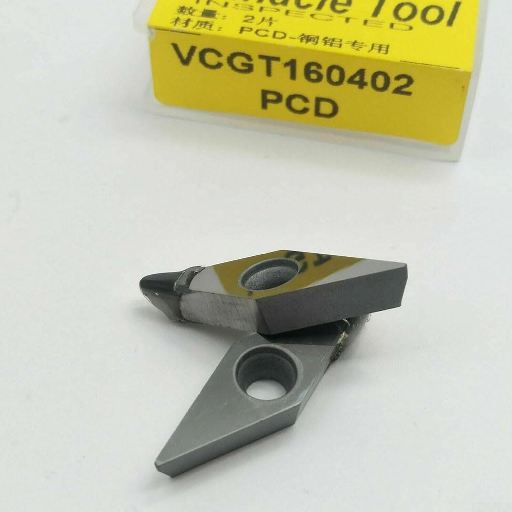 Precision VCGT160402 PCD-Einsätze für CNC-Kupfer, polykristallines Drehen, 2-teiliges Set