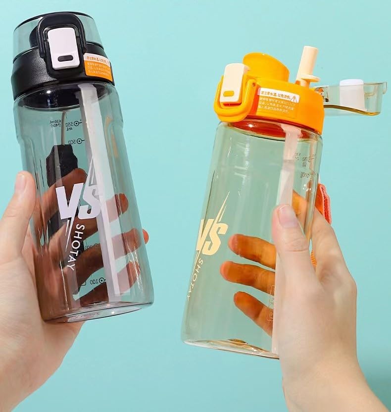 Image of THE VENTI SHOTAY Classic Unbreakable Water Bottle with Sipper BPA Free, Leak-Proof Water Bottle Ideal for Office, Sports, School, Gym (630ML-Black)