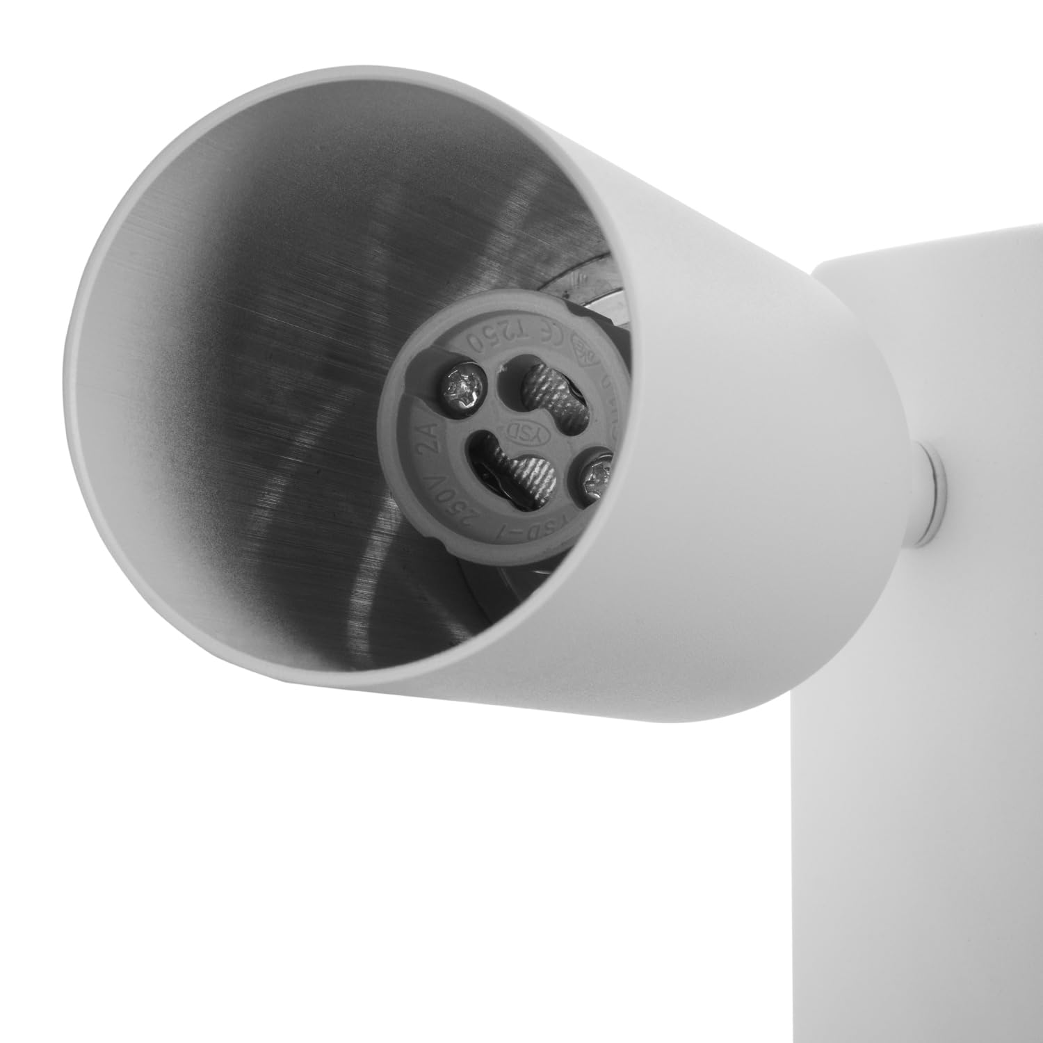 Maclean MCE369 Aplique de Pared GU10 con Interruptor Máx. 40W | Punto Giratorio | Diseño Moderno para Salón, Dormitorio y Pasillo | 55x100 mm (Blanco, 2 unidades con luz blanca cálida de 7W)