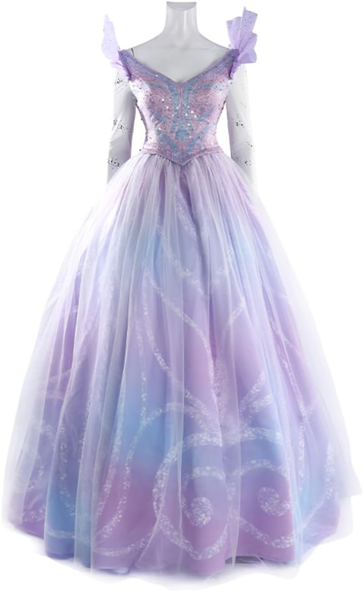 Womens Magic Witch Cosplay Costume Purple Dress Uniform Suit Princess Halloween Outfits Party Gown - Image 2