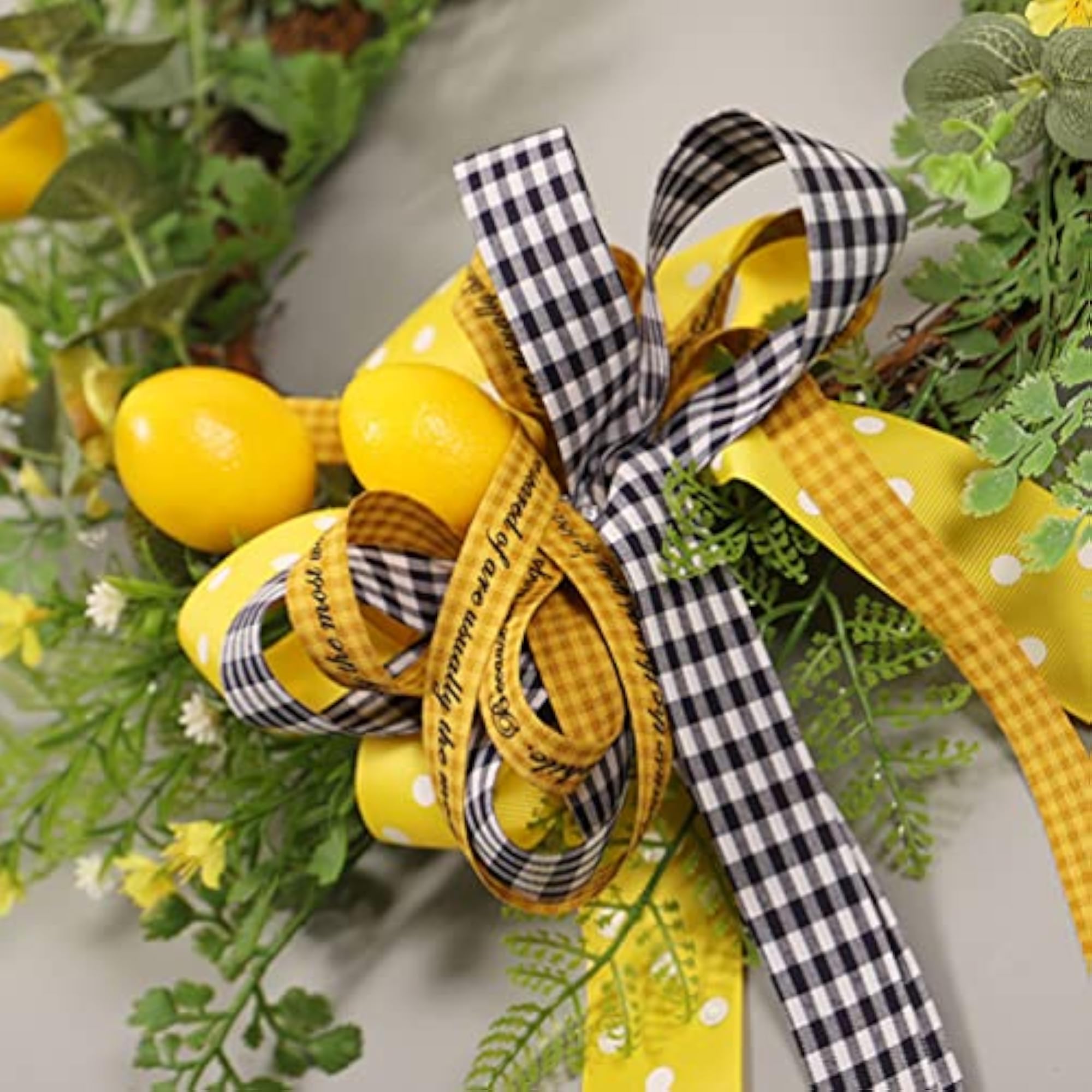 Artificial Lemon Wreath Spring Summer Fruit Wreath