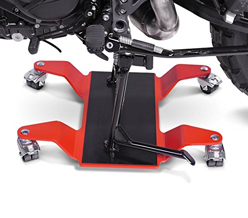 ConStands Mover II 320 kg - Motorrad Rangierhilfe für Vespa GTS 300 Rot Hauptständer Rangierwagen