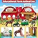 Farm Animals Toys for 1 2 3 4 5 Year Old Toddlers Girls Boys, Big Red Barn Farm Playset with Figures Animals and Tractor Toy for Kids 3-5, Educational Learning Toys, Christmas Birthday Easter Gifts