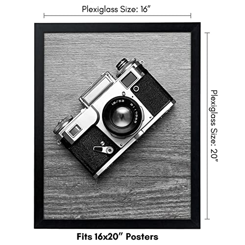 Americanflat 16X20 Poster Frame In Black - Composite Wood With Polished Plexiglass - Horizontal And Vertical Formats For Wall With Included Hanging Hardware #TOP1