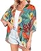 Womens Tops Resort Wear for Women Kaftan Kimono Cardigans Summer Resort Cruise Shirts (Colorful Gardens,L)