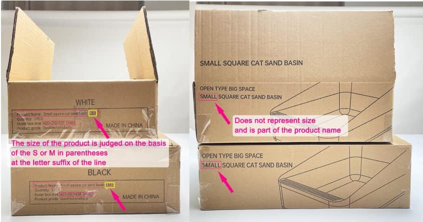 Miniatura 4 de Sfozstra - Caja de arena abierta, que evita fugas de arena, duradera con tamizado lateral para gatos pequeños, segura y con olor, extraíble, fácil