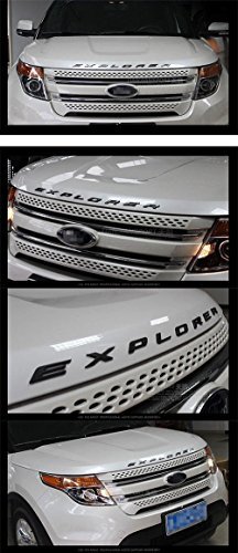 Vesul Glossy Black Hood Letters Emblem Explorer Name Plate Compatible with Ford Explorer 2011 2012 2013 2014 2015 2016 2017 2018 2019