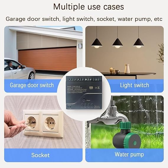 Detailed wiring diagram for the Huacaoe 4-Channel WiFi Smart Relay Switch Module