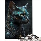  pour Adultes 1000 pièces Puzzle Cadeaux Chat abyssin Noblesse Puzzle en Bois pour Adultes Enfants Enfants garçon Fille Cadeau Jouets éducatifs （50x75 cm）