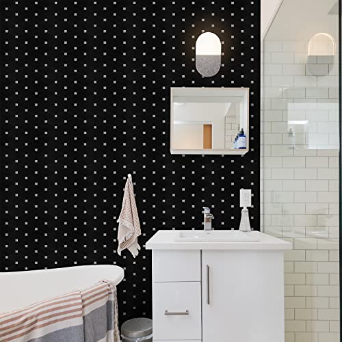 Stickgoo Peel And Stick Backsplash, 10 Sheets Kitchen Backsplash Mosaic Tile Sticker, Black Brushed Aluminum Composite Panel, Stick On Backsplash For Kitchen, Countertop, Bathroom Vanity #TOP3