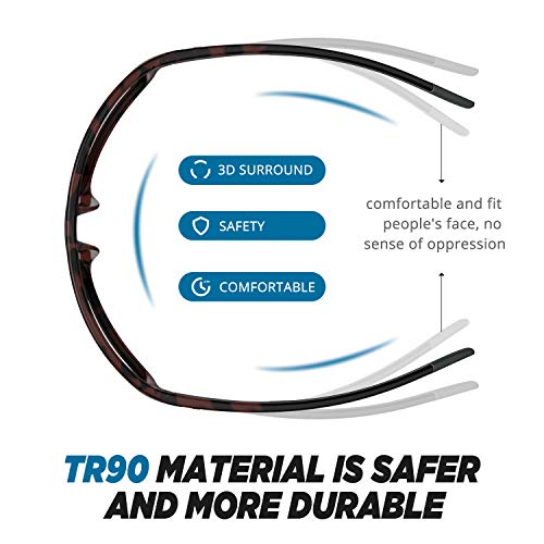 Torege Polarized Sports Sunglasses For Men Women Running Fishing Golf Driving Cycling Baseball Tr90 Frame Glasses For Polarized Uv Protection Tr19 Hyperion(Matte Tortoise&Black&Green Lens) #TOP3