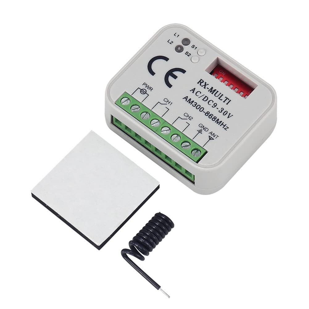 Ricevitore Interruttore 300-868MHz Ricevitore Universale 9-30V per Interruttore Garage Controllo Porta Garage