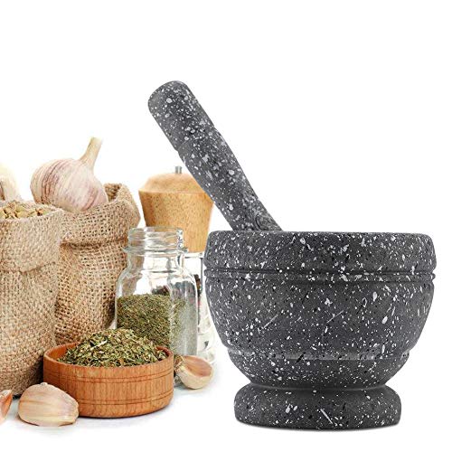 Mortar and Pestle Set, 9 x 11cm Mortar + 17.5cm Pestle, Manual Plastic Garlic Grinder Mini Pestle and Mortar Grinding Tool for Grind Spices, Powder Pesto(#4) - Image 4