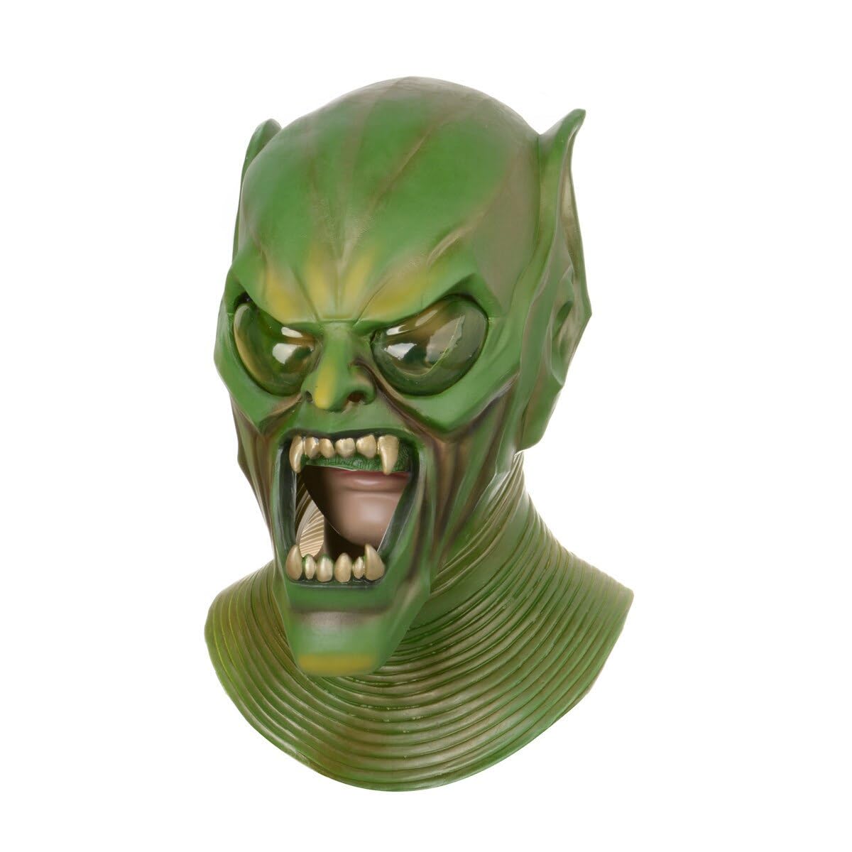 VineRy Latex Masks Horror Halloween Mask Green Goblin Cosplay Masks Full Head Latex Mask Haunted House Props Party Supplies Unisex (Black)