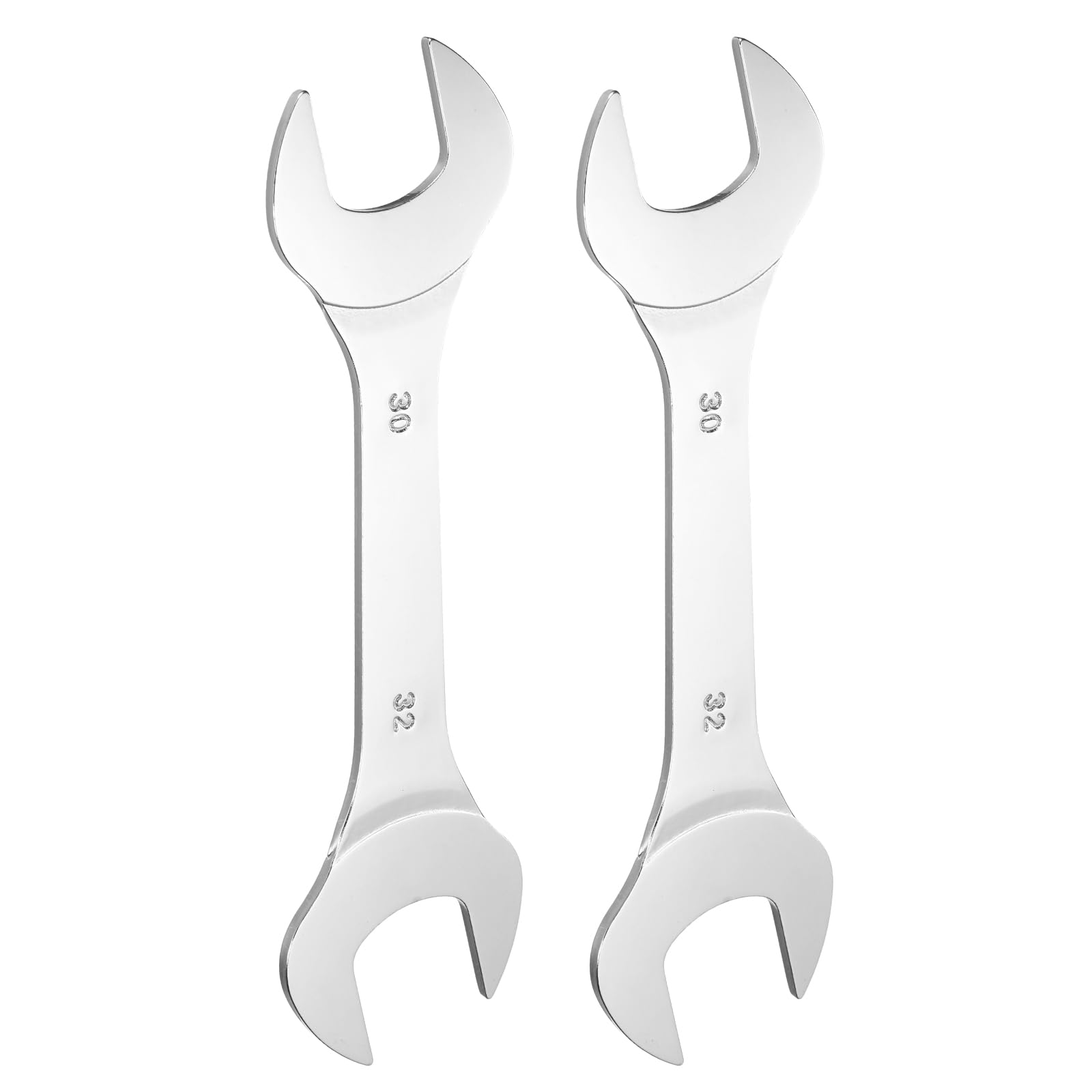 sourcing map 2pcs Super Thin Open End spanners Metric, 30mm x 32mm, Slim Chrome-Vanadium Steel Wrench Tool for Tight Spaces Repair