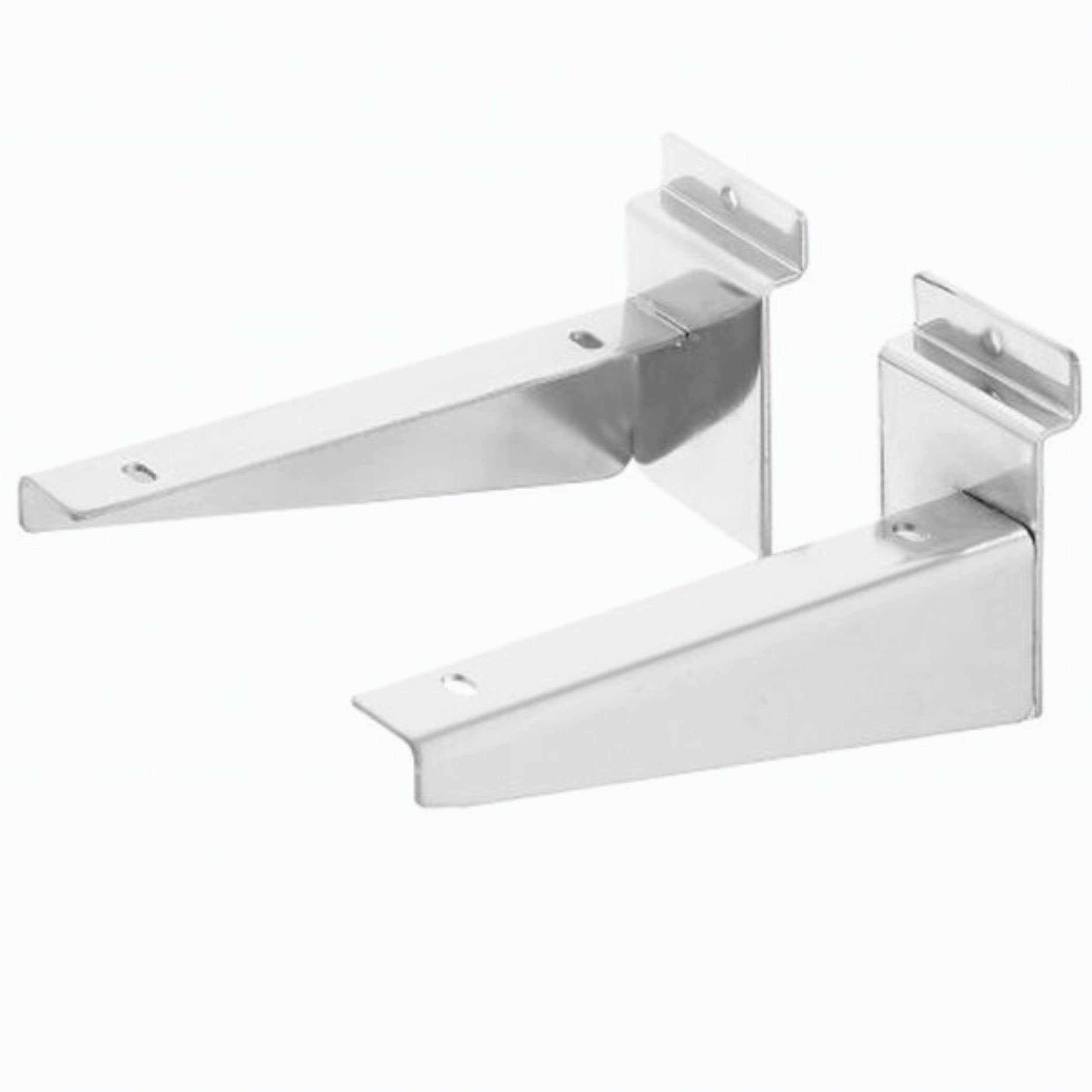 100MM NEW 10cm SLATWALL WOODEN SHELF BRACKETS (pair) HEAVY DUTY FOR SHOP FITTINGS (1)