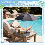 Mini Drink Umbrella with Base Desktop Table Umbrella, Black, Classic, 2 Pcs - Image 6