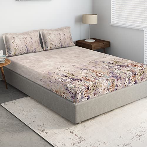 DDECOR - Sábana de cama doble Opulence 100% algodón con 2 fundas de almohada, color marrón