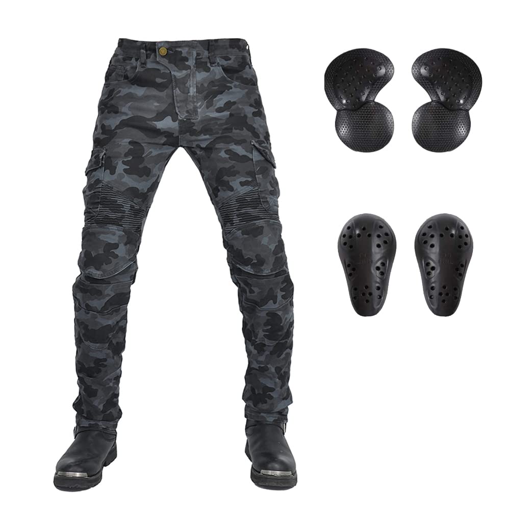 Motorcycle Riding Jeans Camouflage Trouser Motocross Racing Pants with CE Removable Armored for Men