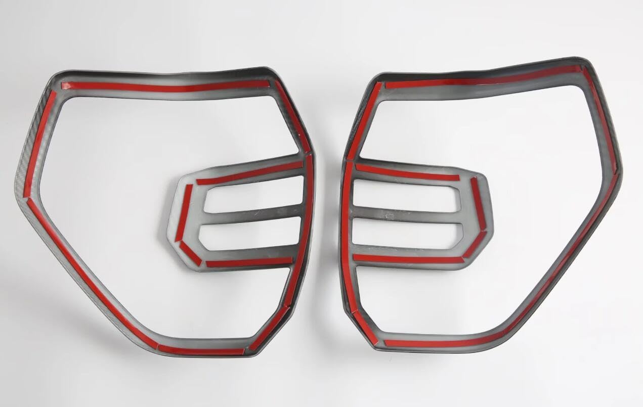 Momoap/ABS Carbon Fiber Style Car Rear Tail Light Cover Bezel Molding Trim for Compatible for Toyota 4Runner 2025-2027