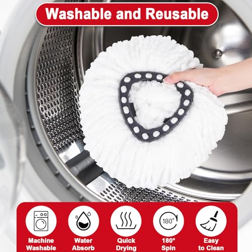 Image of 10 Pack Spin Mop Replacement Head Mop Refill Compatible with Ocedar Triangle Swivel Mops Microfiber Swivel Mop Refill,Deep Clean,Machine Washable and Easy to Replace