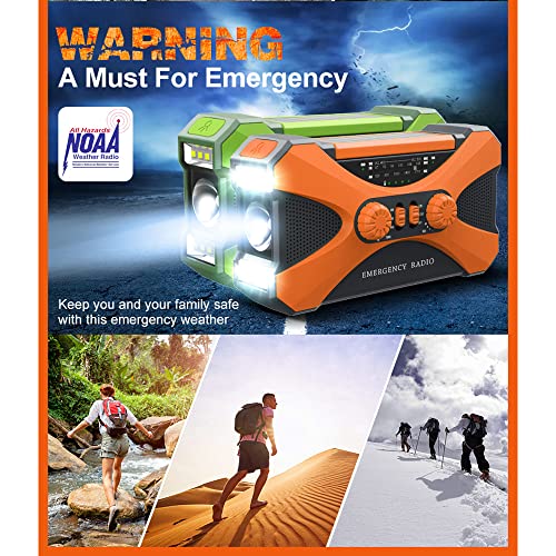 ShiFan Multifunctionele Radio Hand Crank Solar Crank Dynamo Aangedreven AM FM NOAA Weer Radio met 10000 mAh Power Bank voor Mobiele Telefoon - Image 6