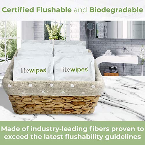 Litewipes Individual Flushable Wipes For Adults, Unscented Wet Wipes With Aloe & Hypoallergenic, Made In Usa (30 Single Wrapped Personal Cleansing Wipes For Travel) #TOP4