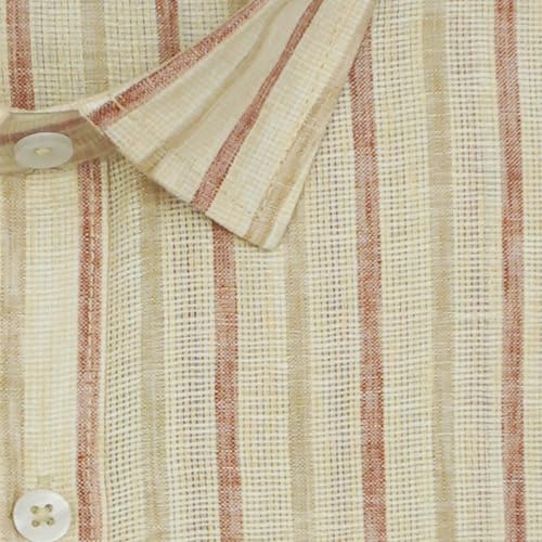 Image of GHPC 100% Cotton Striped Half Sleeves Regular Fit Formal Shirt for Men