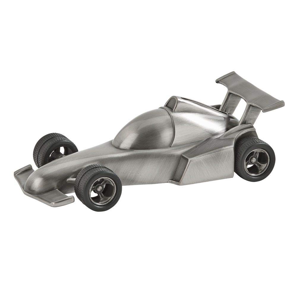 (D) Unusual Gifts for Men who Have Everything, Silver Coin Jar F1 Car, Vintage