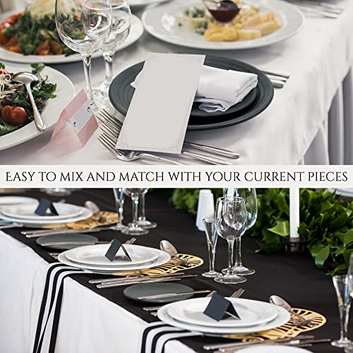 Tranquillo Dinnerware Set For 4 - Unbreakable Melamine 26-Piece Lightweight Plates, Dishes, Bowls Dishwasher Safe Tableware Set For Dining - Dark Grey #TOP6