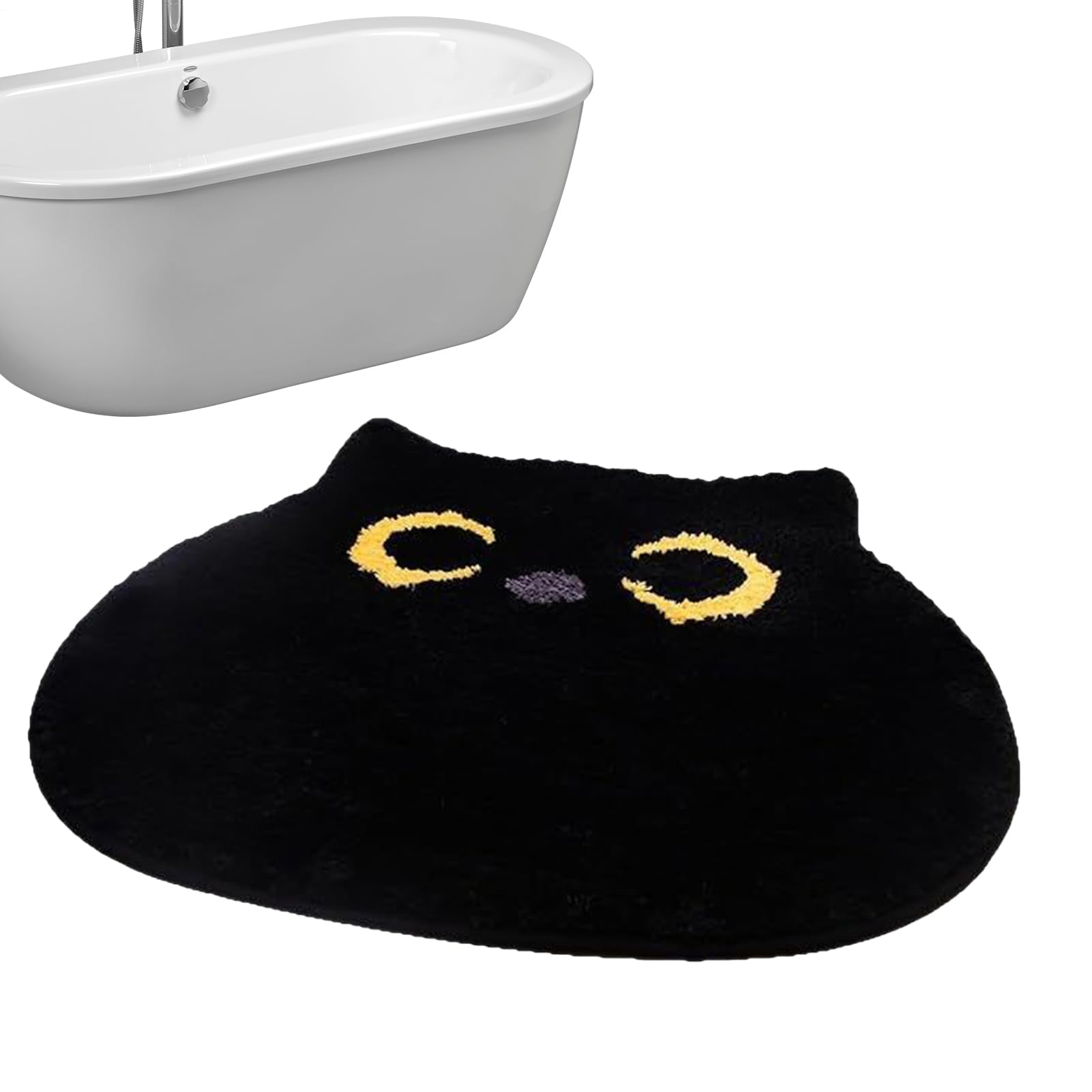 Tapis de salle de bain antidérapant fini les glissades douche motif noir
