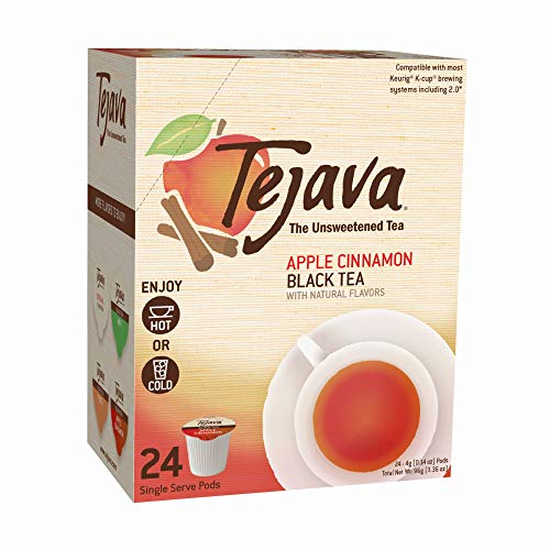 Tejava Unsweetened Black Tea With Natural Apple-Cinnamon Flavor Pods, Award-Winning Tea, 100% Recyclable Single Serve Cups (24 Pack) #TOP1