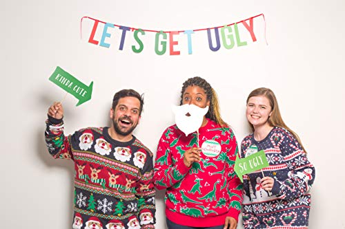 Image of Pearhead Ugly Sweater Party Kit, Christmas Party Kit, Holiday Party Decorations, Ugly Sweater Contest Kit and Holiday Photo Props, Holiday Party Photo Booth Props, Holiday Party Decorations